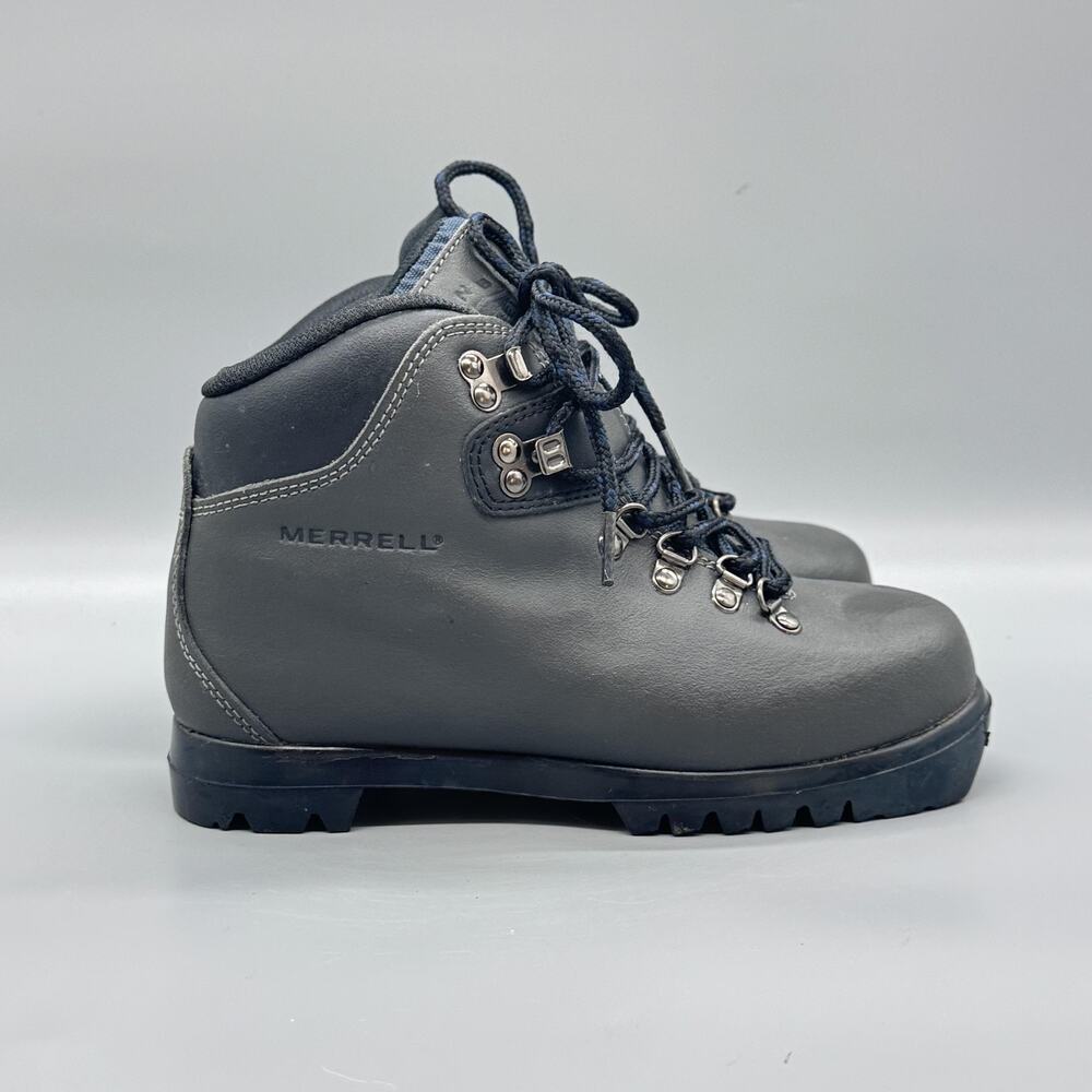 Merrell Boots Womens 6.5 Gray Leather NNN BC Frontier II Lace Up Ski Snow Shoes